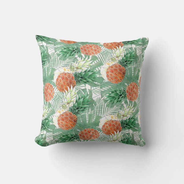 Pineapples, sweet couple, fruit throw pillow (Front)