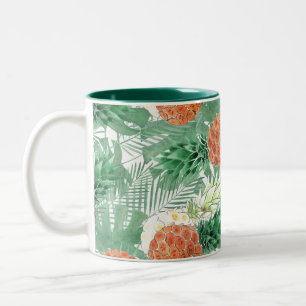 Pineapples, sweet couple, fruit Two-Tone coffee mug