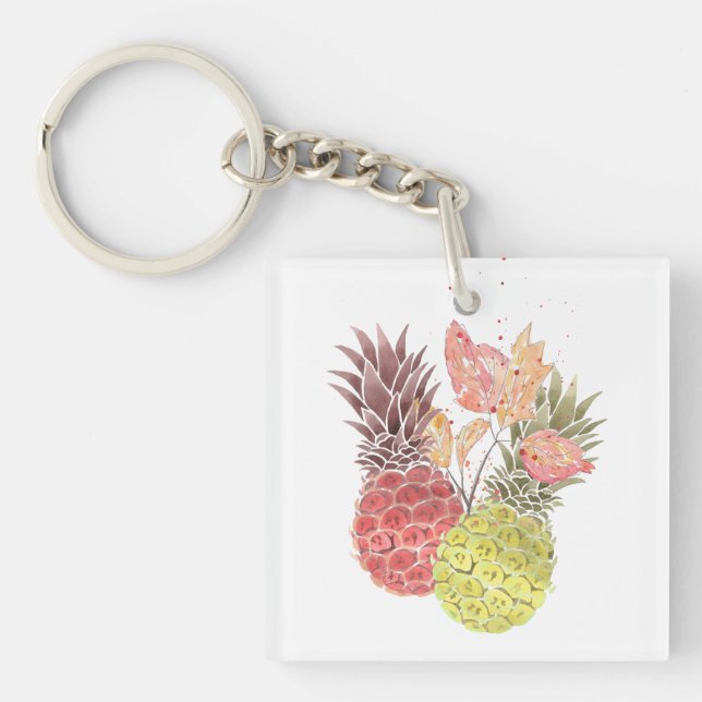 Pineapples, sweet couple . keychain (Front)