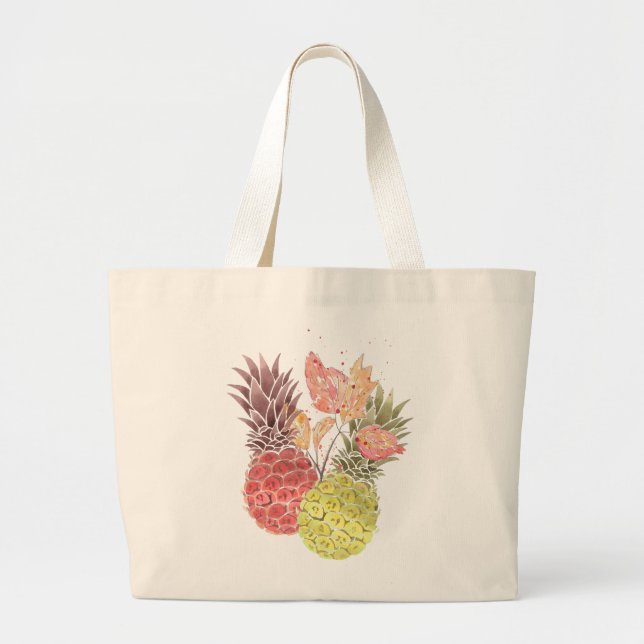 Pineapples, sweet couple . large tote bag (Front)