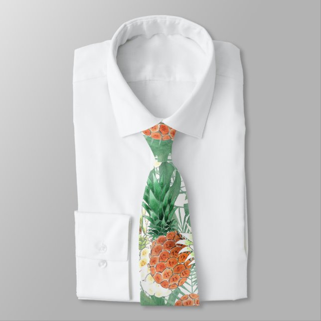 Pineapples, sweet couple . neck tie (Tied)