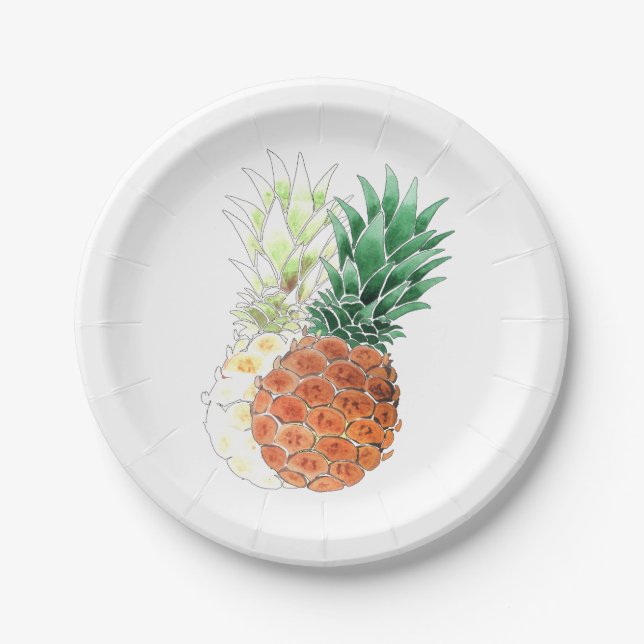 Pineapples, sweet couple . paper plates (Front)