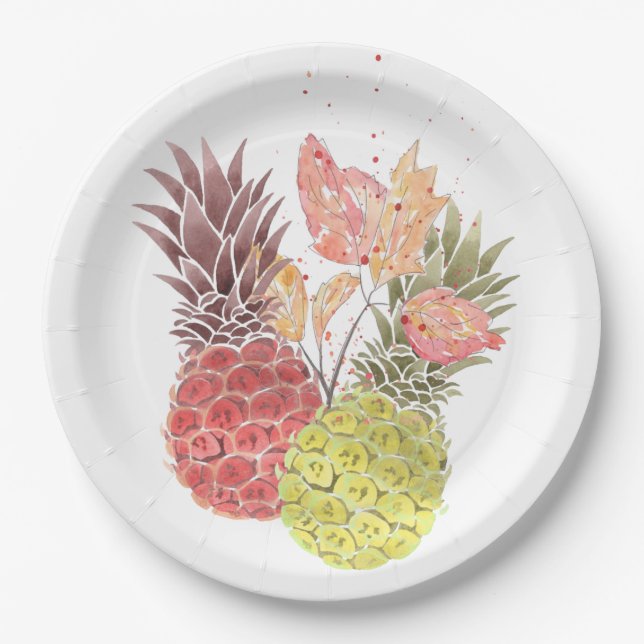 Pineapples, sweet couple . paper plates (Front)