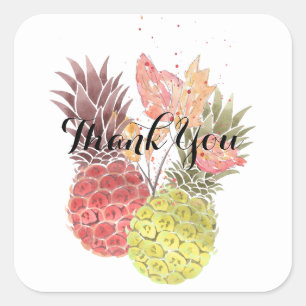 Pineapples, sweet couple . square sticker
