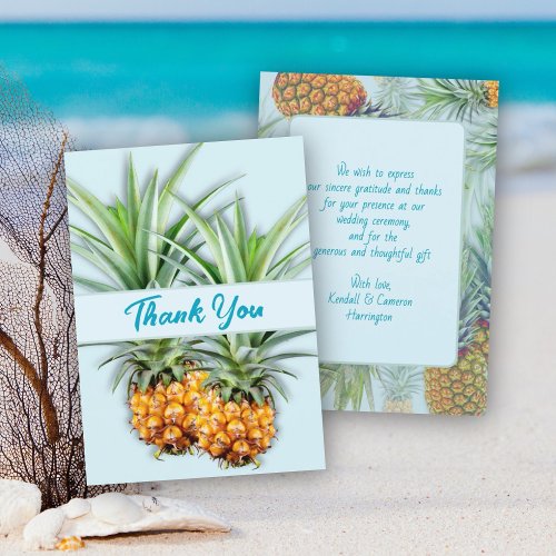 Pineapples Thank You Newlyweds Couple Invitation