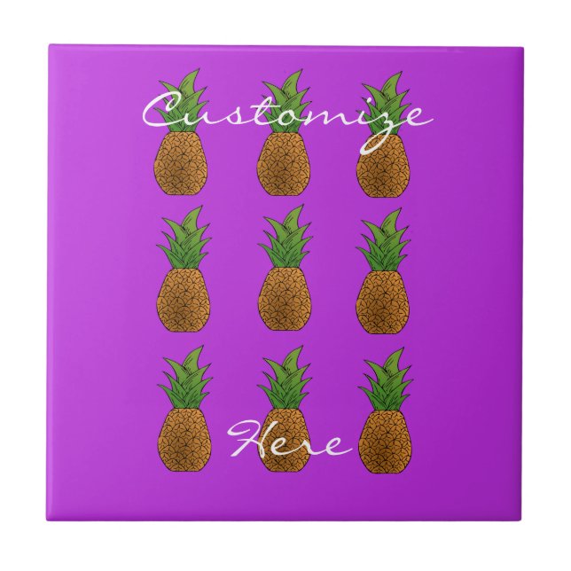 pineapples Thunder_Cove Ceramic Tile (Front)