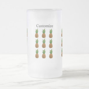 Pineapples Thunder_Cove Frosted Glass Beer Mug