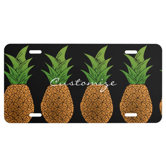 Pineapples Thunder_Cove License Plate (Front)