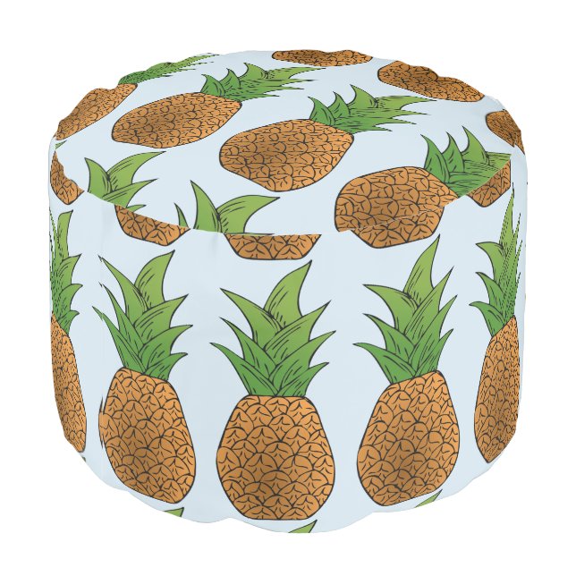 Pineapples Thunder_Cove Pouf (Angled Back)