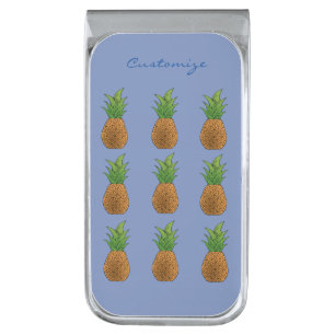 Pineapples Thunder_Cove Silver Finish Money Clip