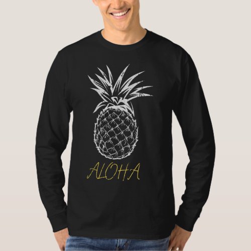 Pineapples Tropical Fruit Aloha Pineapple Graphic  T_Shirt