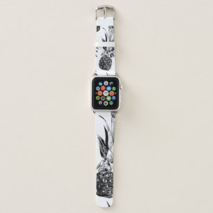Pineapples, tropical jungle leaves. Beautiful seam Apple Watch Band