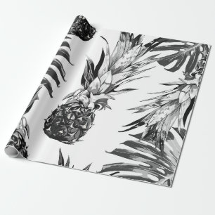 Pineapples, tropical jungle leaves. Beautiful seam Wrapping Paper