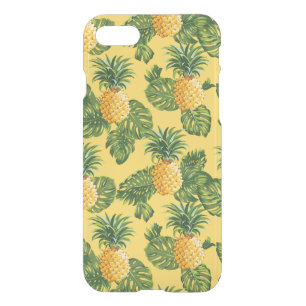 Pineapples & Tropical Leaves On Gold iPhone SE/8/7 Case