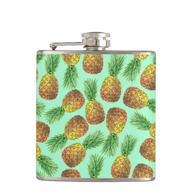 Pineapples watercolor 2 flask (Front)