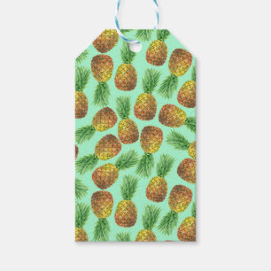 Pineapples watercolor 2 gift tags