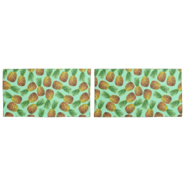 Pineapples watercolor 2 pillow case (Front-Set)