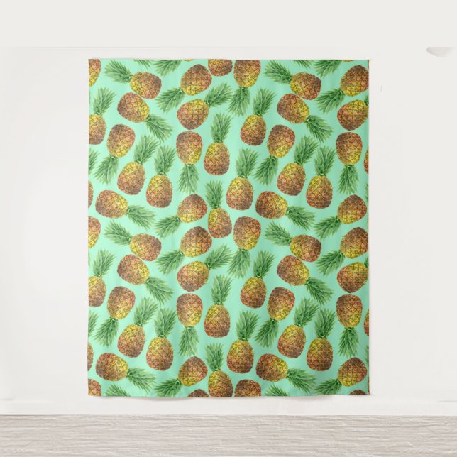 Pineapples watercolor 2 tapestry (Front)