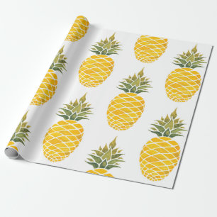 Pineapples. Watercolor hand painted illustration w Wrapping Paper