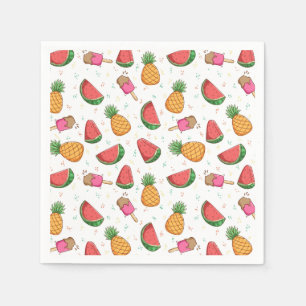 Pineapples, Watermelons and Ice Cream Napkins