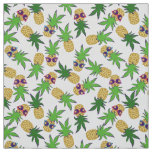 Pineapples with Sunglasses Pattern Fabric