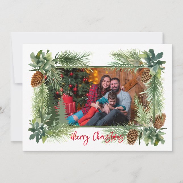 Pinecone 1-photo 5x7Flat  Holiday Card (Front)