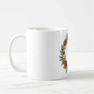 Pinecone and Cedar Sprig Wreath Coffee Mug