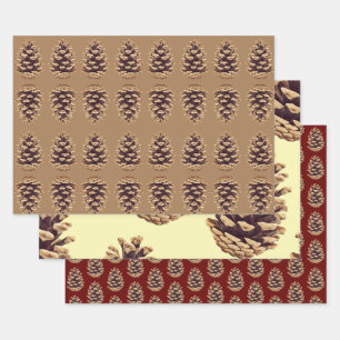 Pinecone Art Holiday Wrapping Craft Paper