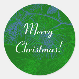 Pinecone Background Custom Holiday Stickers