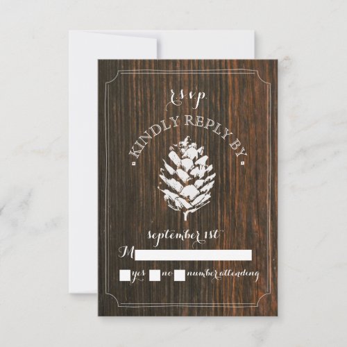 Pinecone Barn Wood Wedding RSVP