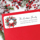 Pinecone Berry Wreath Holiday  Label<br><div class="desc">Our festive return address label features an evergreen branch with pinecones & holly berries wreath. It's the perfect way to let your friends and family know where you live during the holiday season. This label is sure to add a touch of holiday cheer to your mail and get noticed by...</div>