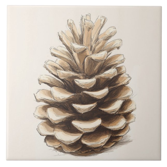 Pinecone Ceramic Tile (Front)
