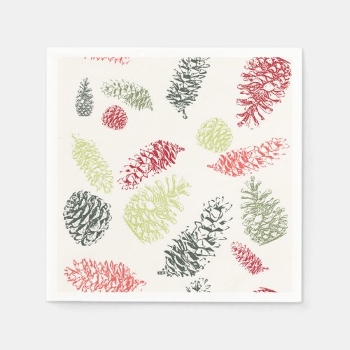 Pinecone Holiday Christmas Napkins