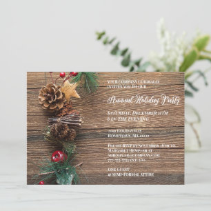 Pinecone Holiday Party Invitation