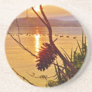 Pinecone Lake sunset Coaster