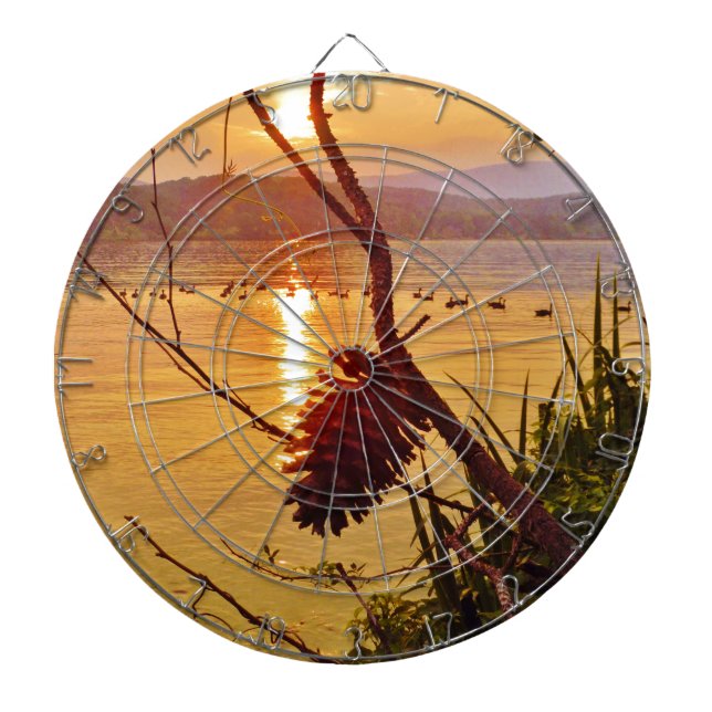Pinecone Lake sunset Dart Board (Front)