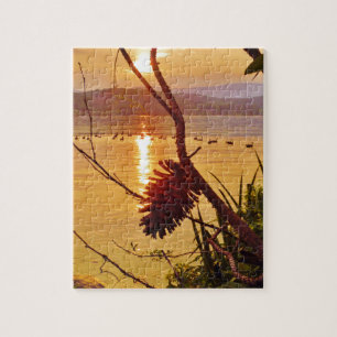 Pinecone Lake sunset Jigsaw Puzzle
