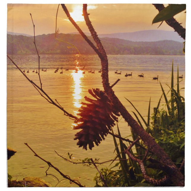 Pinecone Lake sunset Napkin (Front)