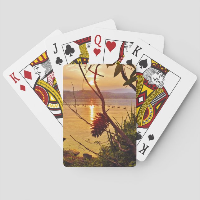 Pinecone Lake sunset Poker Cards (Back)