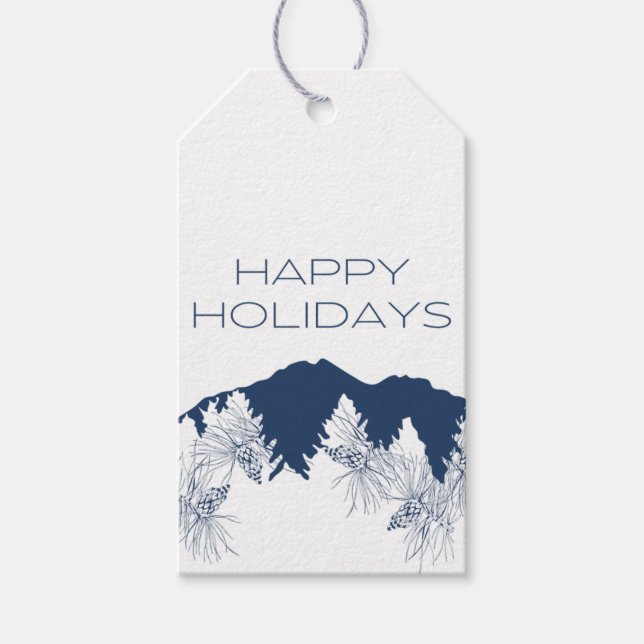 Pinecone Mountains Gift Tag (Front)