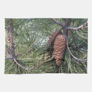Pinecone on the pine tree kitchen towel