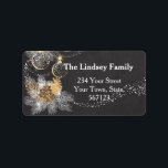 Pinecone Ornaments Chalkboard Christmas Label<br><div class="desc">Festive Christmas theme features Chalkboard artwork with pine cones,  pine branches and delicate gold accented Holiday ornaments and dusting of sparkle look dots.  Customize name and address text.</div>