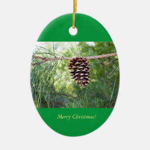 Pinecone Photo Ceramic Ornament
