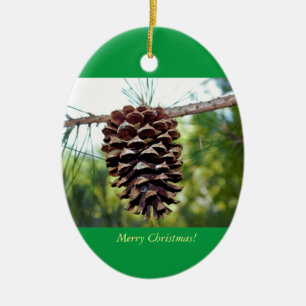 Pinecone Photo Ceramic Ornament