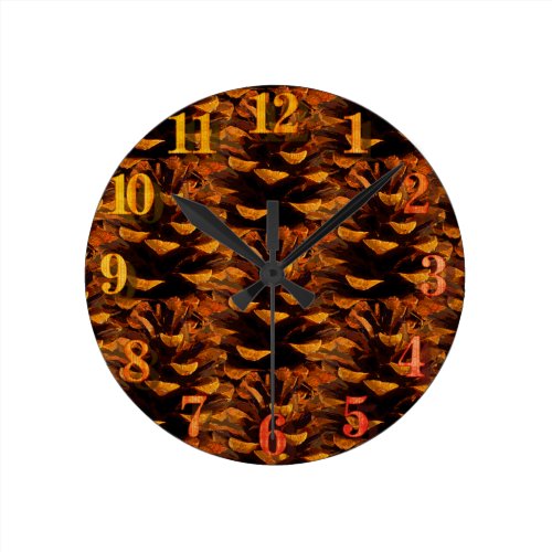 Pinecone Round Clock