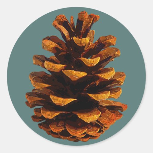 Pinecone rustic nature classic round sticker