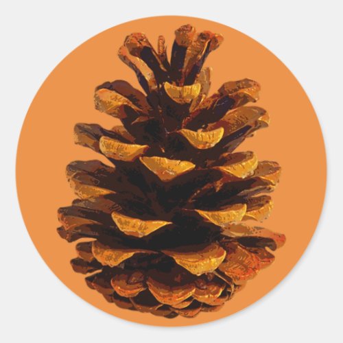 Pinecone rustic nature fall autumn  classic round sticker