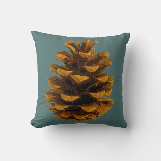 Pinecone rustic nature throw pillow (Front)