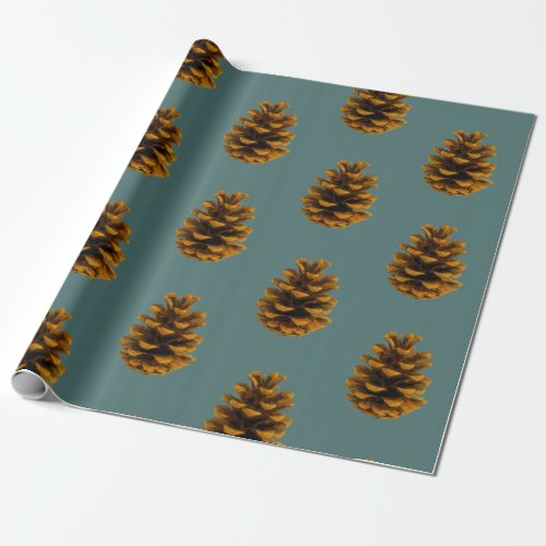 Pinecone rustic nature wrapping paper