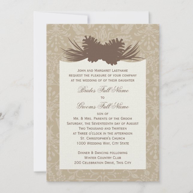 Pinecone Silhouette Invitation (Front)
